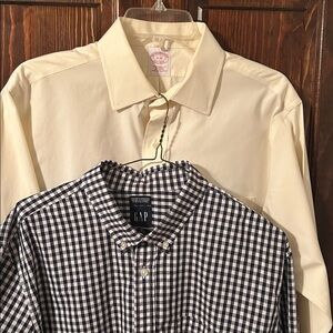 Get BOTH! Gap black plaid Size XL and Brooks Brothers dress shirt Size 16/35